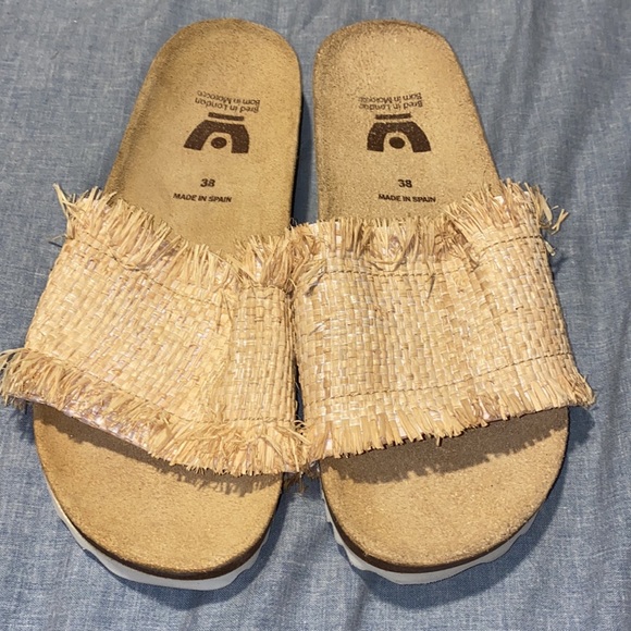 En Shallah London Shoes - En Shallah Raffia Cork Slide 38 BNNB